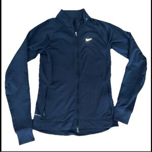 Nike Dri-FIT Full Zip Jacket Sleeve-Zipper-Hidden-Inner Pockets 👍Holes Reflect l
